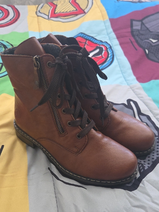 Rieker Shoes - Rieker Women's Brown Lace-Up Ankle Boots